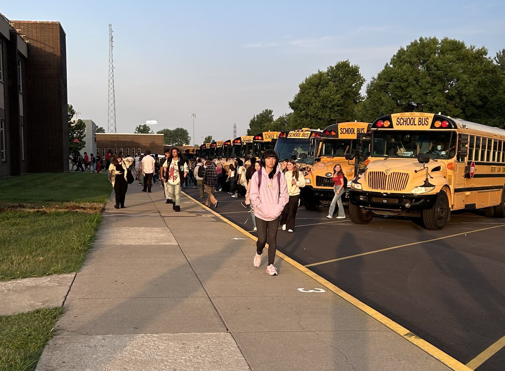 Students walking into school